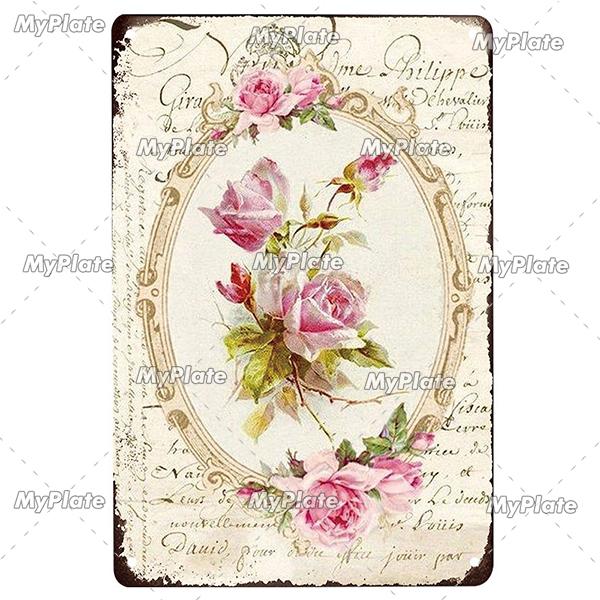 Rose Vintage Metal Sign Tin Sign Vintage  Decoration Plaque Home Wall Decor Bar Sign Home Decor Poster Custom