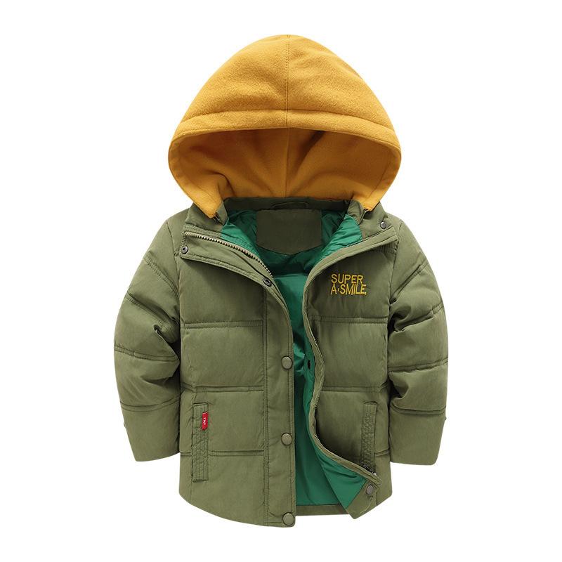 Boys' Thickened Hooded Removable Down Jacket Boys' Down Cotton Jacket Baby Medium and Older Children's Down Jacket