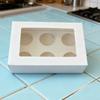 25Pcs Cupcake Box Range 6 hole Window Face Wedding Birthday Party Christmas Gift