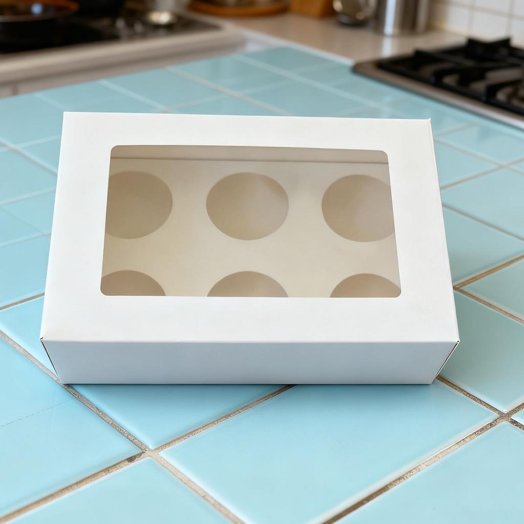 25Pcs Cupcake Box Range 6 hole Window Face Wedding Birthday Party Christmas Gift