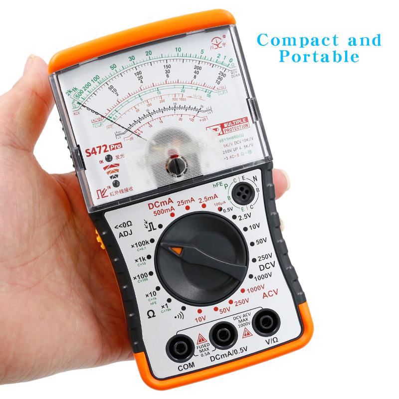 NJTY S471PRO Mini Analog Multimeter, Universal High-Precision Mechanical Anti-Burn Multimeter