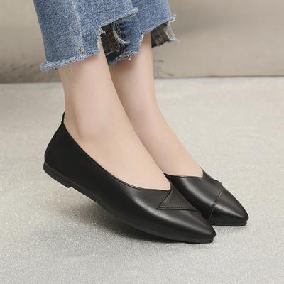 Korean Shoes Women's Moccasins Female Footwear Shallow Mouth Autumn Pointed Toe Summer Dress New Fall Solid Flat Basic Fash