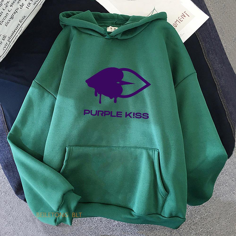 Purple Kiss Hoodies  Girls Band Graphic Printing Sweatshirts Spring Long Sleeve Hooded Pullovers Sudaderas Clothes