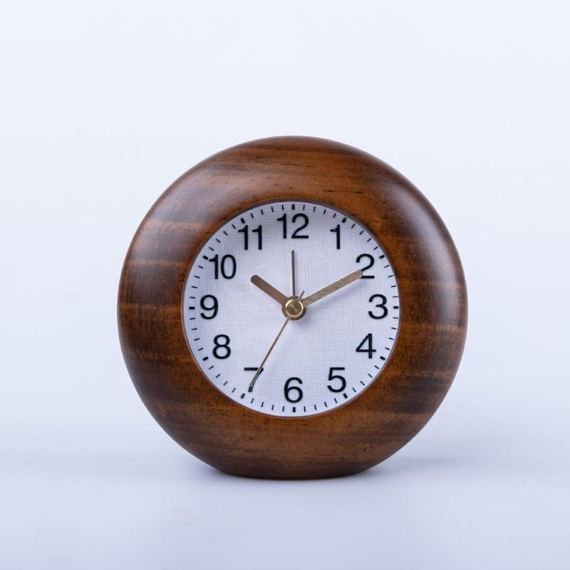 Elegant Wood Frame Alarm Clock with Arabic Numerals Backlights Quiet