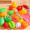 Kids' Pretend Play Kitchen Set: Vegetables, Pizza, and Fruit Cutting Fun