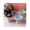 1pc Ceramic Cat Bowl, Pet Bowl, Ice Cream Bowl, High Foot Slanted Mouth, Neck Protection, Anti Knock Cat and Dog Bowl