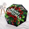 Merry Christmas Umbrella, Portable 3-Fold Compact Umbrella,Christmas Gift ES431