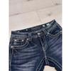 FlowStreet Y2K New Revival Mens Jeans Foliage Bootcut Women Gothic Blue Denim Embroidery Pocket Hip Hop Harajuku Wide Pants Street Wear