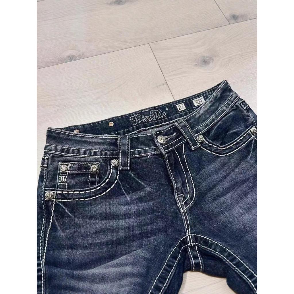 FlowStreet Y2K New Revival Mens Jeans Foliage Bootcut Women Gothic Blue Denim Embroidery Pocket Hip Hop Harajuku Wide Pants Street Wear