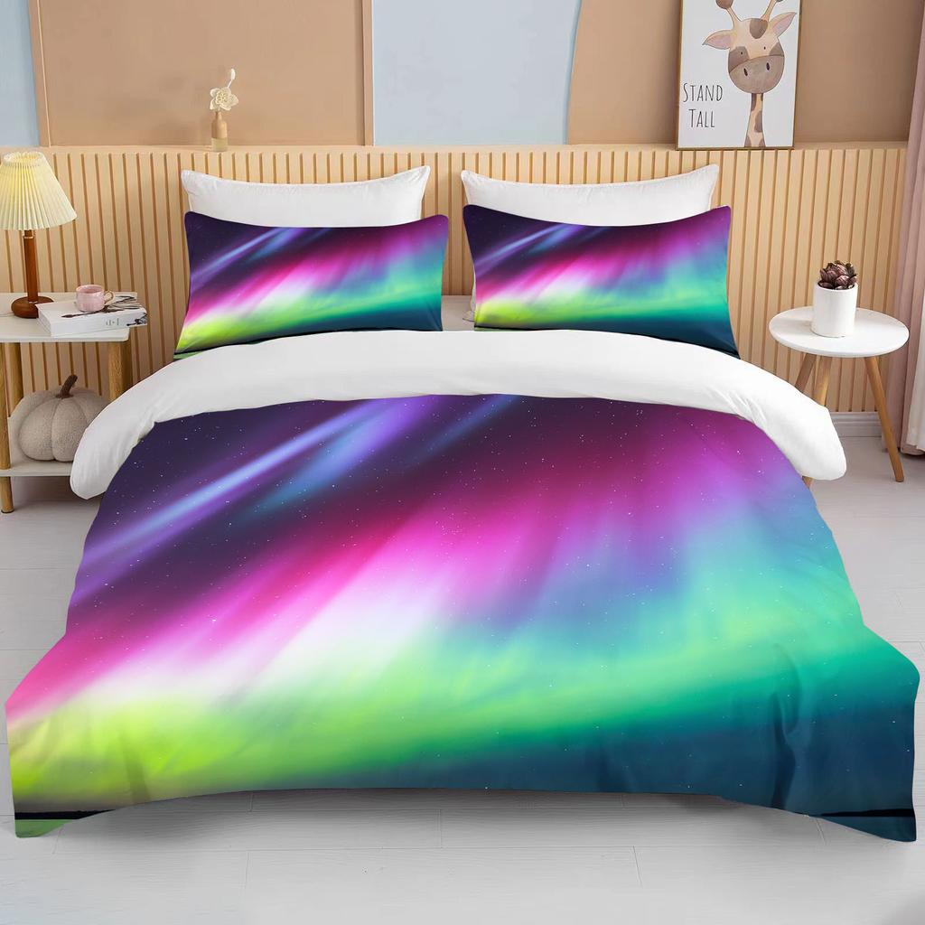10 Sizes Aurora Borealis View Bedding Collection Duvet Cover Bed Collection Quilt Cover Pillowcase King Queen Size Bedding Collection Adult