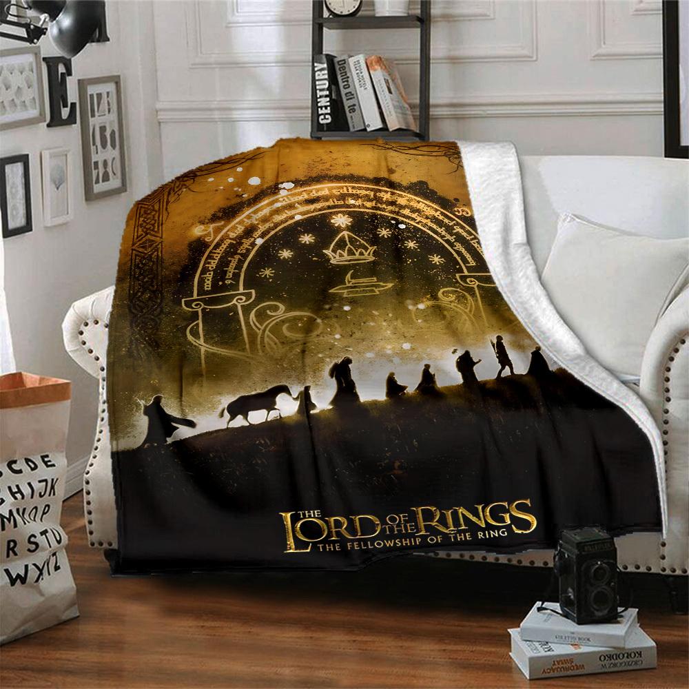 1pc The Lord of the Rings Flannel Throw Blanket - HD Printed Lightweight Soft Warm All-Season Blanket for Sofa, Bed, Travel072
