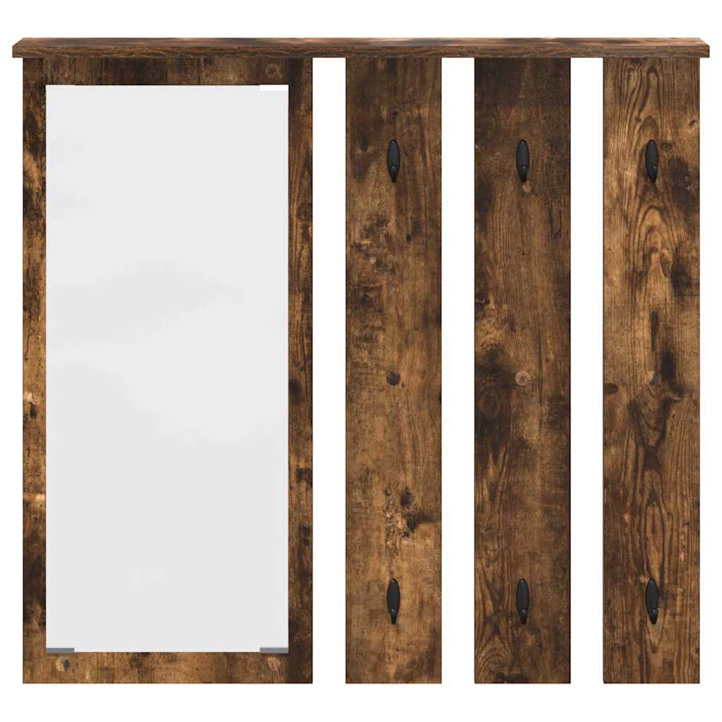 Wall Mounted Coat Rack Smoked Oak Finish 84 x 10 x 80 cm