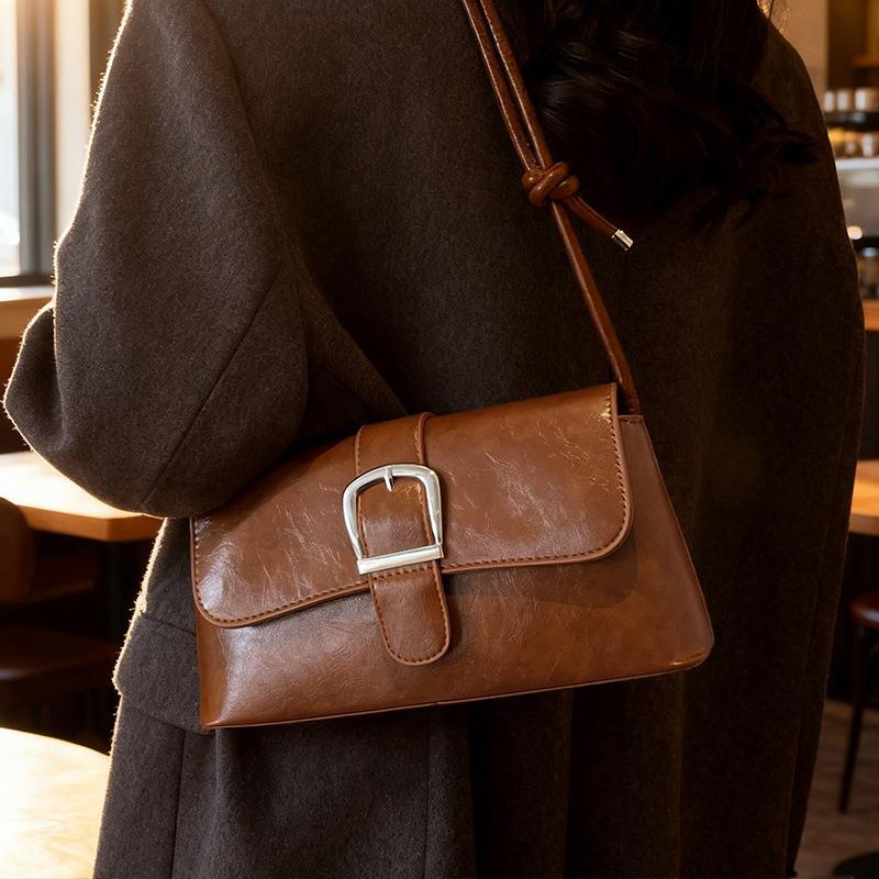 Trend Premium Texture Bag Women's 2 New Baguette Bag Retro Fashion Versatile Shoulder Messenger Women's Bag