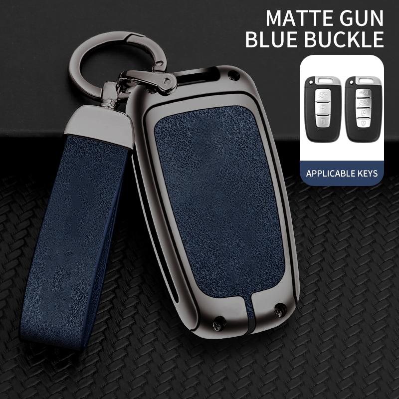 Zinc Alloy Leather Car Key Case For Hyundai Solaris Hb20 I30 Veloster Sr Ix35 Elantra Accent For Kia Sportage K5 Rio Sportage K2