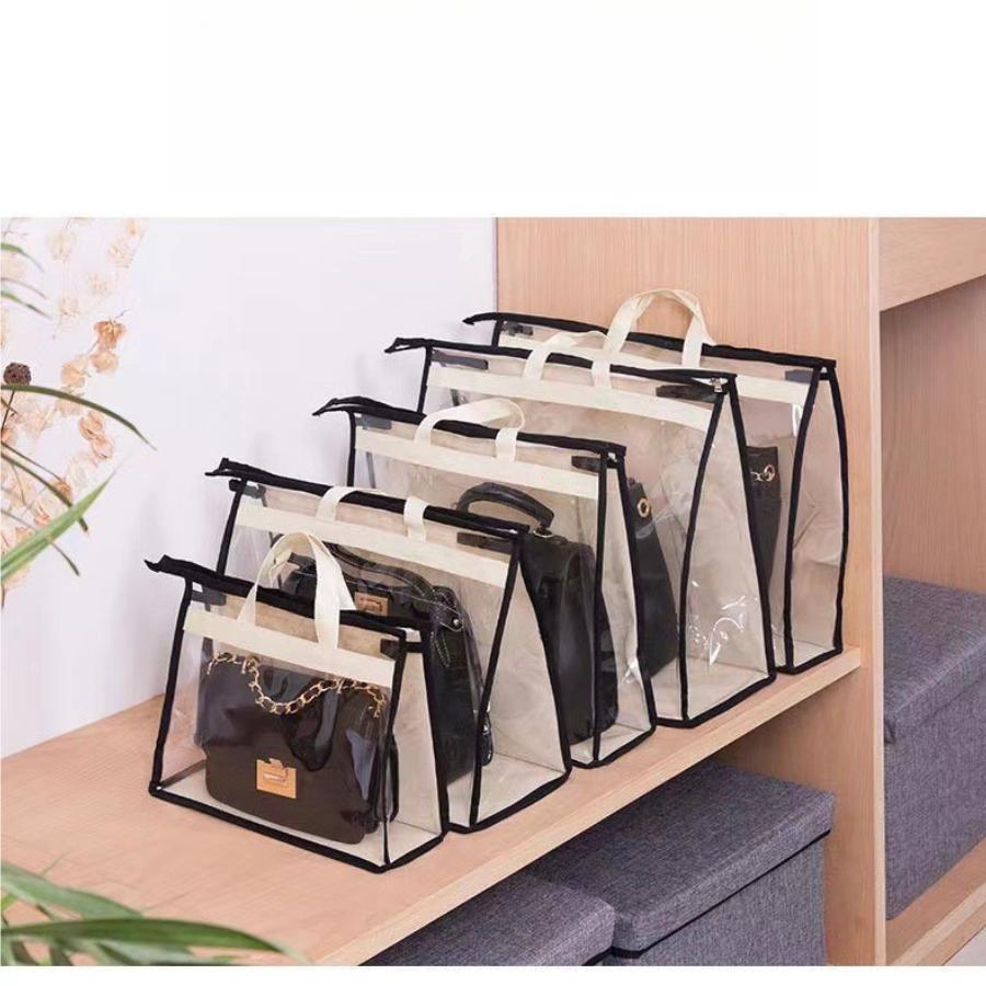 Luxury Transparent Dust Proof Storage Bag for Handbags, Waterproof Zipper Pouch for Wardrobe, Travel Toiletry Cosmetic Organizer KTB