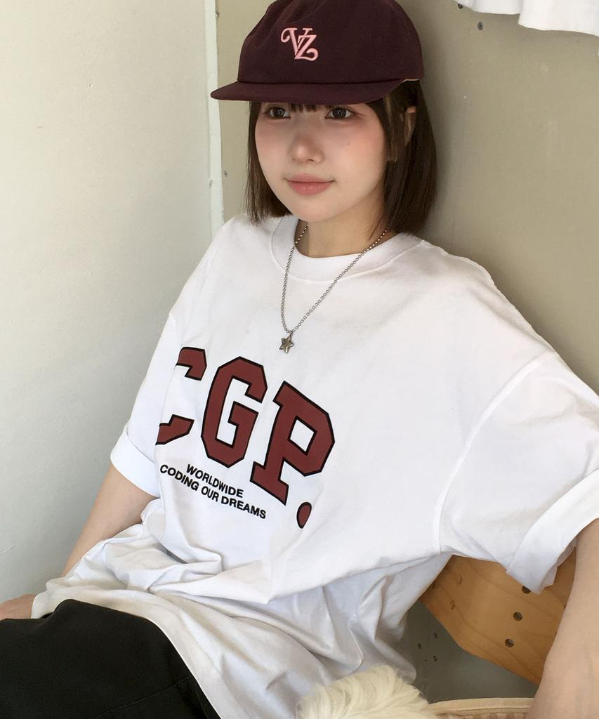 CGP Big Oversized Cgp Arch Logo Short Sleeve T-Shirt - White