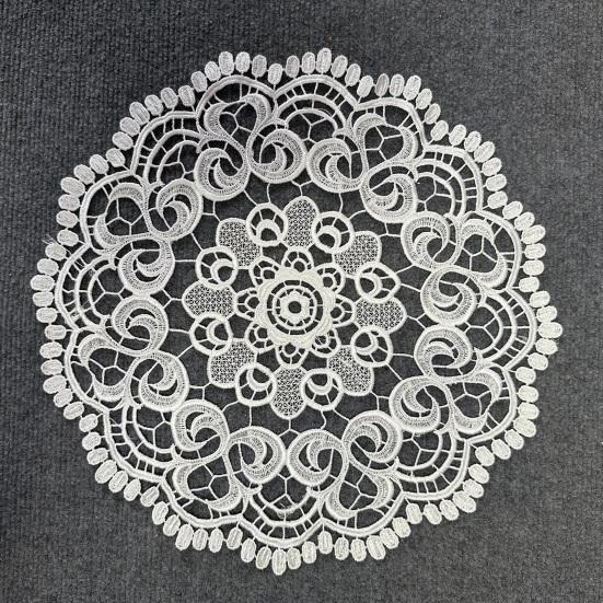 White Lace Placemat, Round Oval Vintage Doily, Embroidered Placemat Coaster for Cup Vase Dining Table Wedding Party Decor