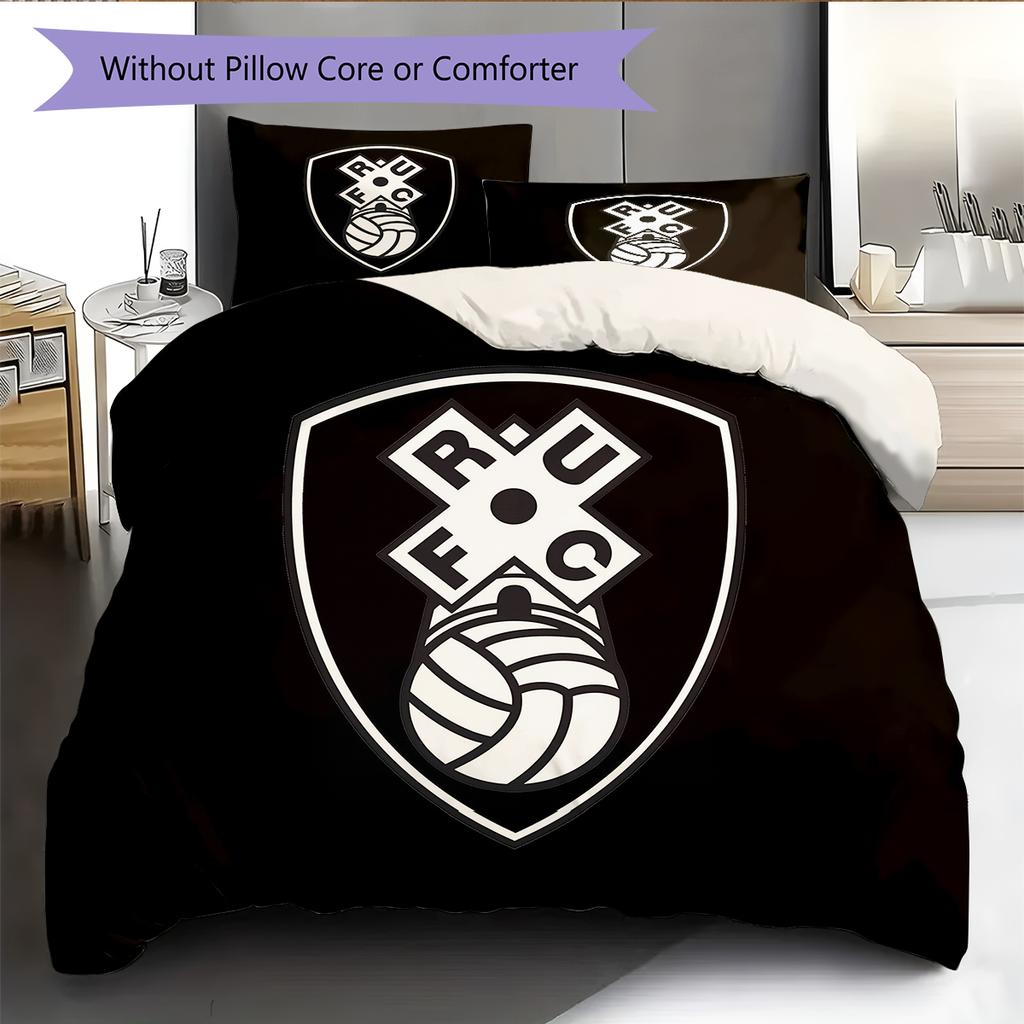 Rotherham United Badge Pattern Bedding Home Decoration Birthday Gift (1 * Duvet Cover + 2 * Pillowcase, Without Core)