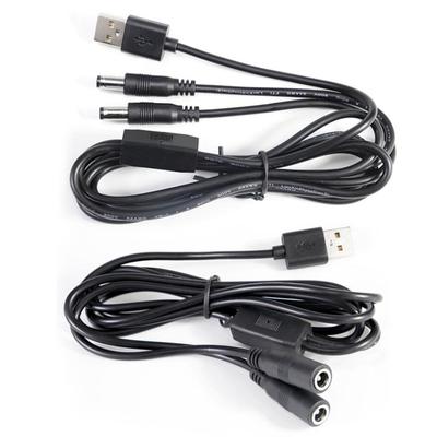 22awg 3A USB 2.0 Stecker auf 2-Wege DC Stecker Buchse Stecker Splitter Kabelstecker 5,5x2,5mm Netzteilkabel Adapterstecker für Streifen