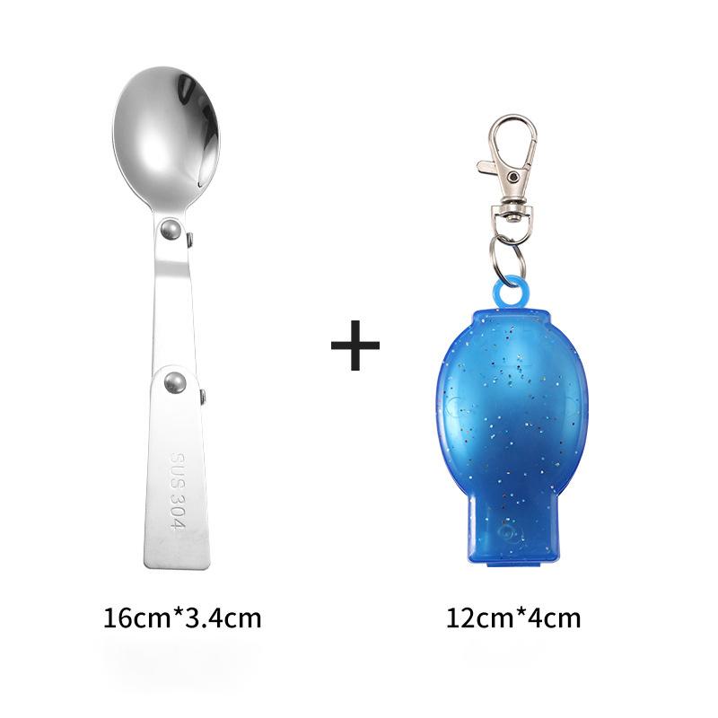 304 Stainless Steel Solding spoon Creative Tableware Outdoor Portable Three-Fold Spoon Fork Travel Folding Spoon Storage Box
