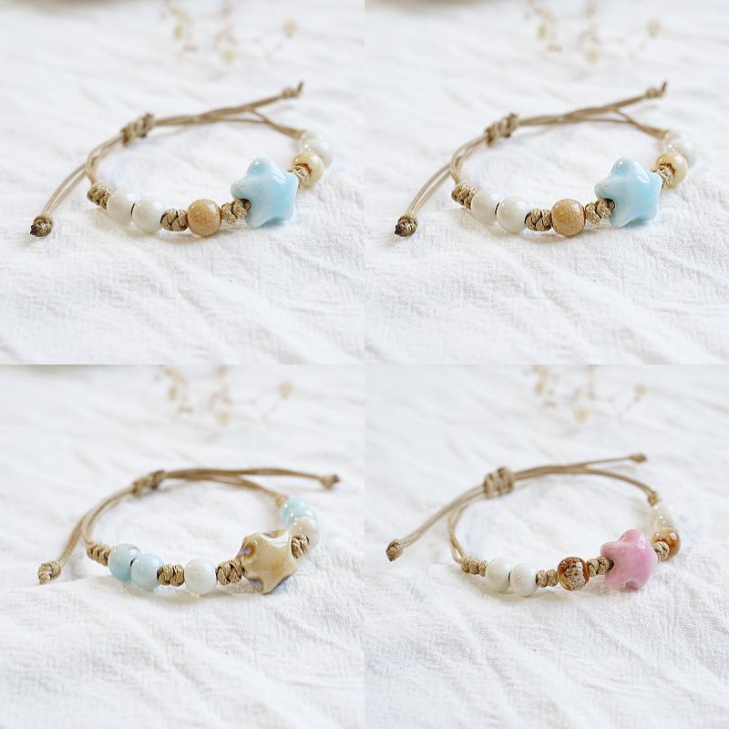 Original Jingde Ceramic Bracelet Batch Goods Raw Star Bracelet Textured Street Stall Wholesale Jewelry