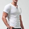 T-shirt Uomo Estiva Casual Slim Scollo a V Cotone Manica Corta Cento Hawaii Abbigliamento Uomo Top