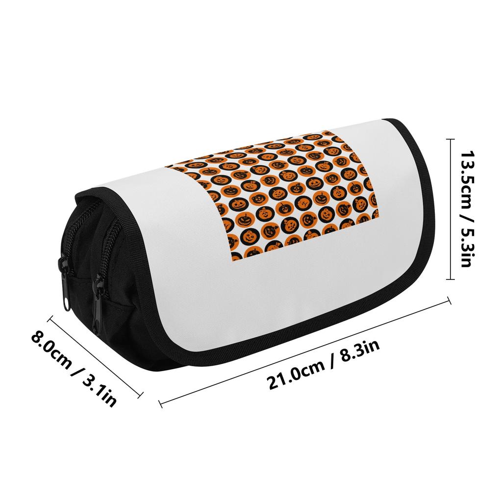 Pen Case Large Capacity Double Zipper 300D Polyester with Two Compartments for Pens Ruler Earphones Students for Students