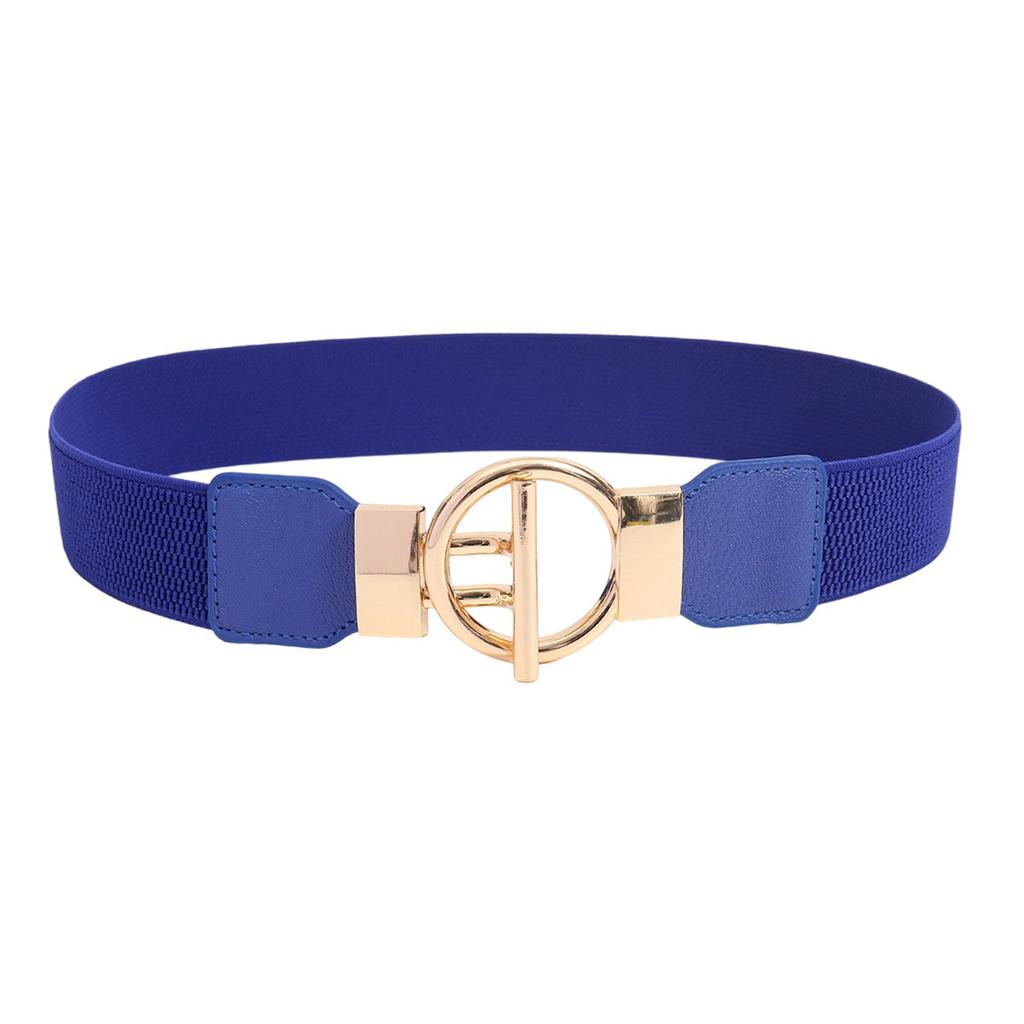 Women Stretch Waist Belt Fashionable Elastic Metal Buckle Adjustable Cincher For Dresses Casual Outfit Party Office Wear
