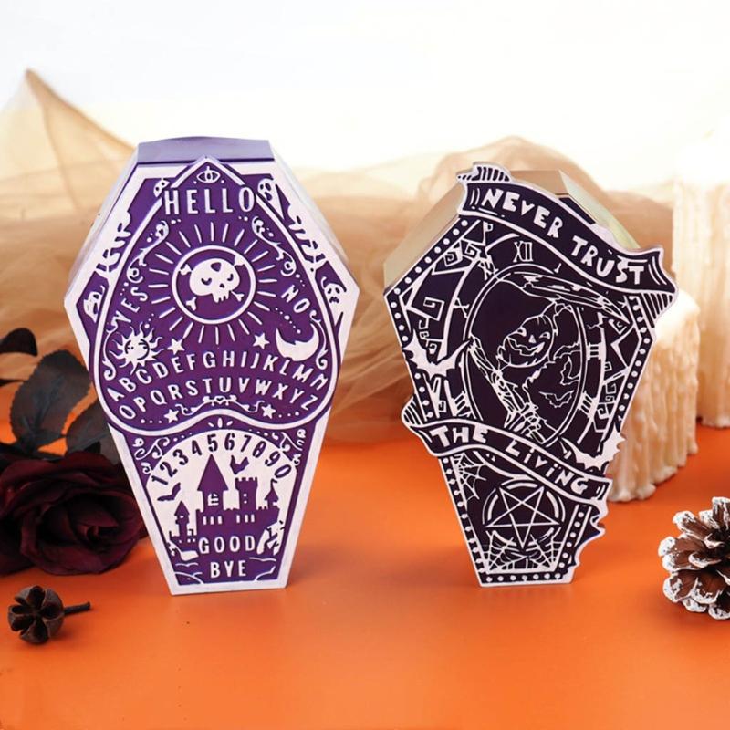 Halloween Pumpkin Coffin Storage Box Mold Epoxy Crystal Resin Silicone Mold for DIY Home Decoration Jewelry Storage