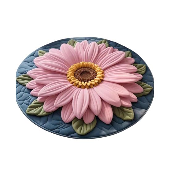 3D Sunflower Area Rug Absorbent Quick Dry Plush Diatomaceous Earth Floor Mat Non-slip Living Room Bedroom Bathroom Kitchen Decoration Floral Carpet