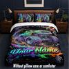 Monster Truck Theme Custom Text Or Name 3Pcs Bedding Set,1 Flat Sheet & 2 Pillowcases Personalized Home Bedding