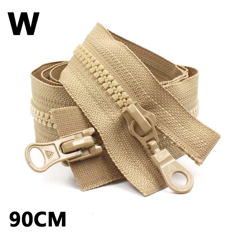 70/90cm 5# Resin Zipper Double Slider Zip For Down Jacket Clothes Bags Sewing Accessories Open-End Zippers Repair Accessory