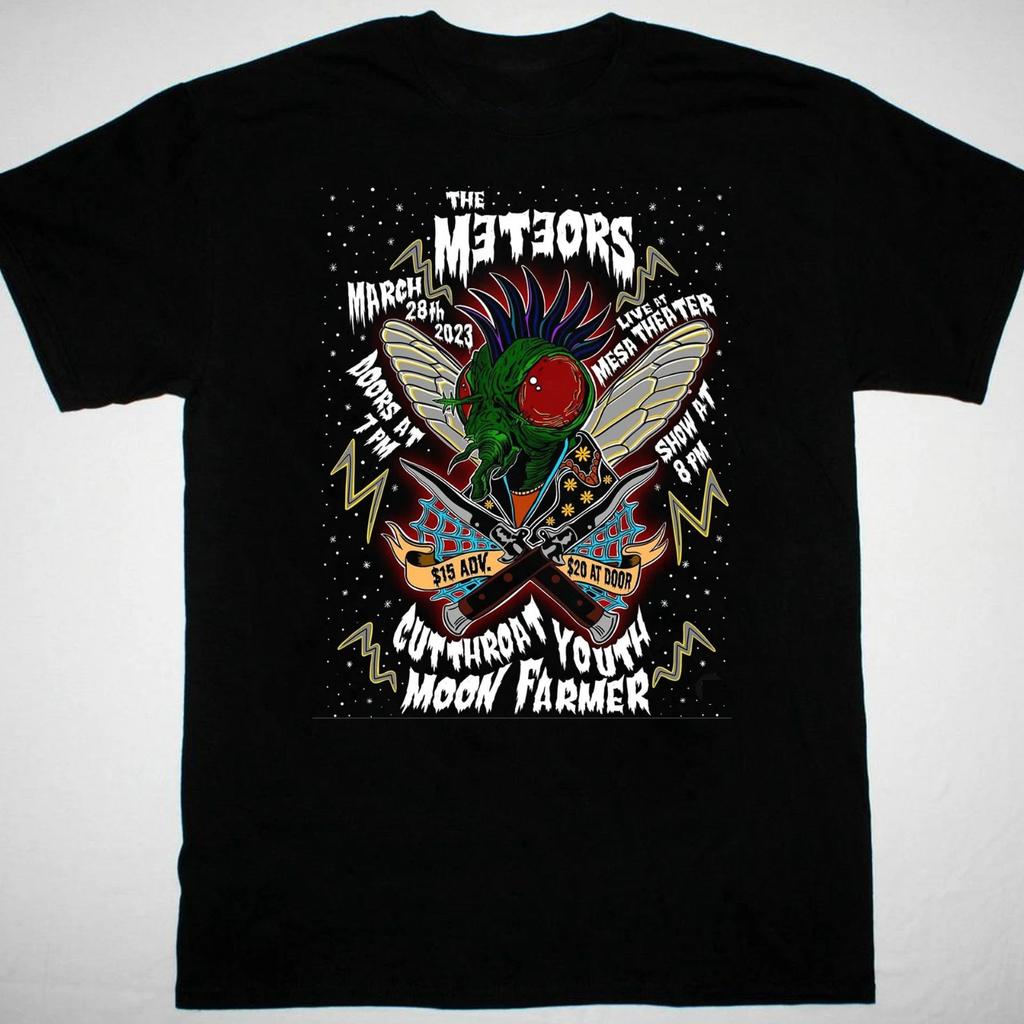 The Meteors poster anniversary T-shirt black Short sleeve All Sizes 2F382