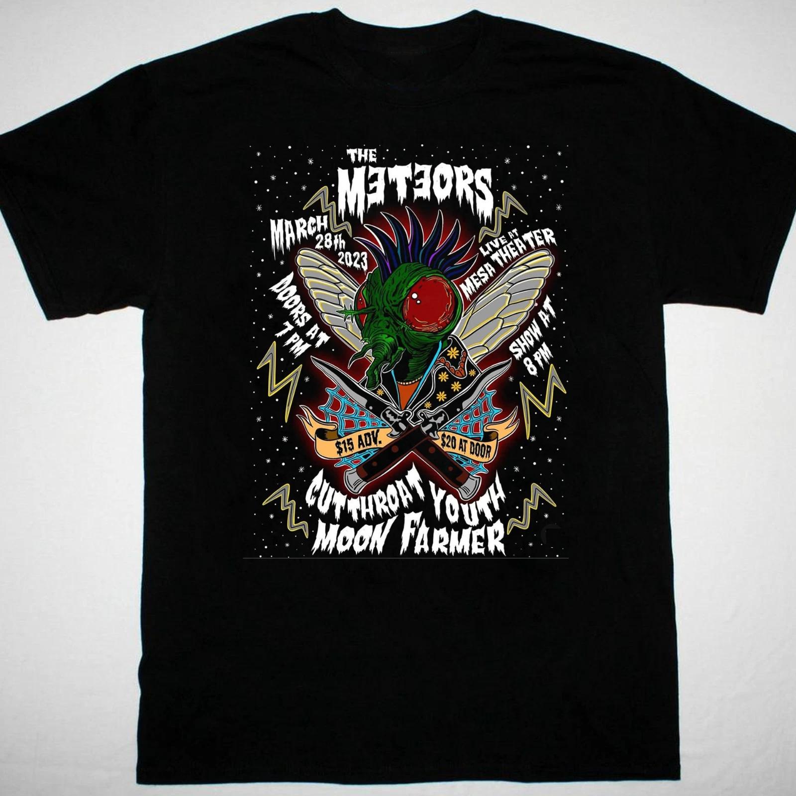 The Meteors poster anniversary T-shirt black Short sleeve All Sizes 2F382 M