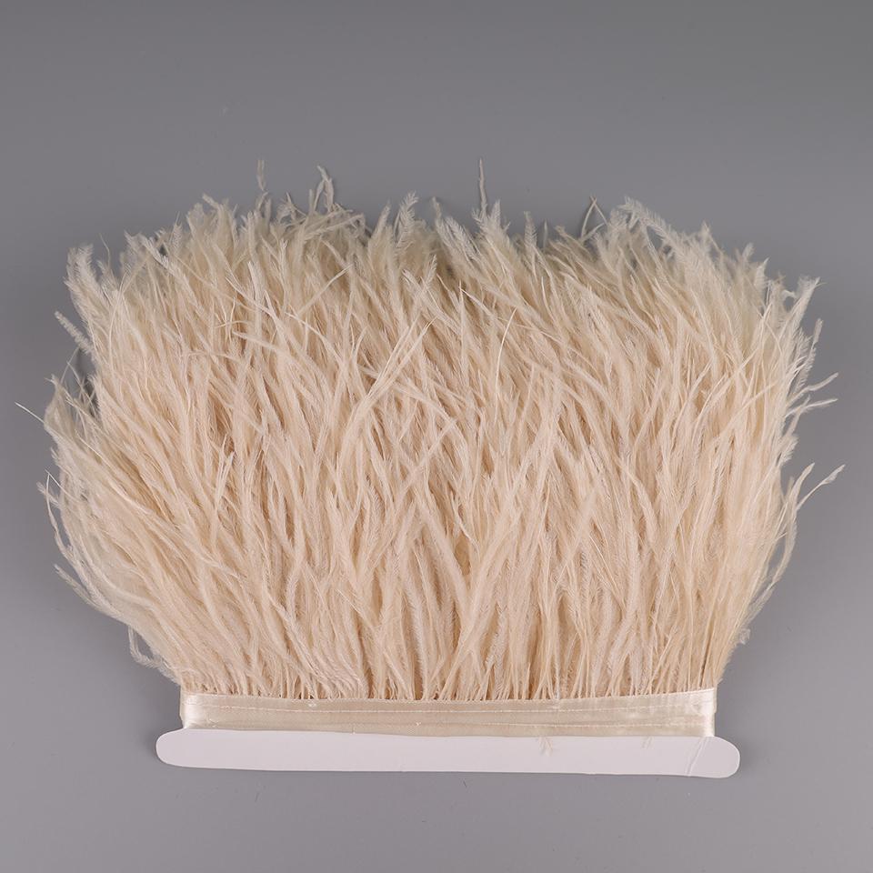 2M Pštrosí peří na stuze pro vyšívání šití do šatů ozdobné peří na pásce třásně pro oblečení