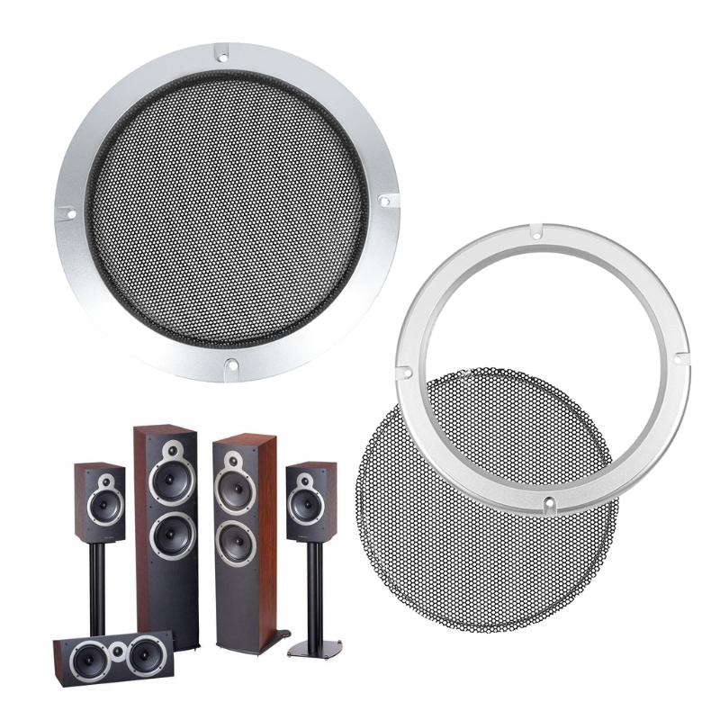 2pcs Decorative Mesh Circle Car Speaker Protective Covers Cases Horn Guards Decorative Circle Video Accessories
