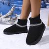 Casual Ethnic Embroidery Snow Boots Women 2025 Soft Thick Bottom Short Plush Snow Boots Winter Warm Knitted Boot Tube Shoes