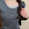 Zircon Tiger Eye Pearl Wood Horse Pendant Sweater Chain - High-End Autumn/Winter Women's Necklace