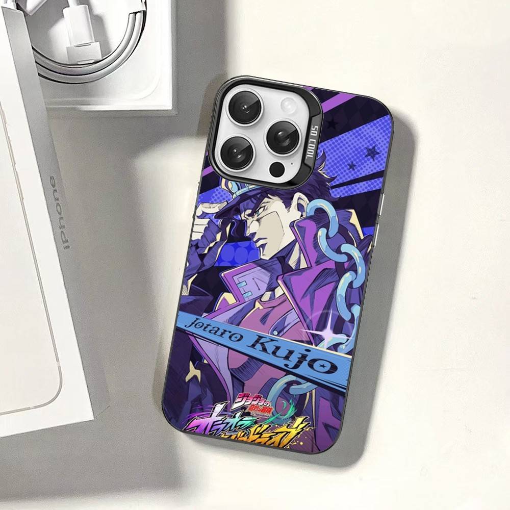 Anime Jojo Bizarre Adventure Phone Case For IPhone 17 16 15 14 11 12 13 Pro Max Plus Pro Colored Silver Cover