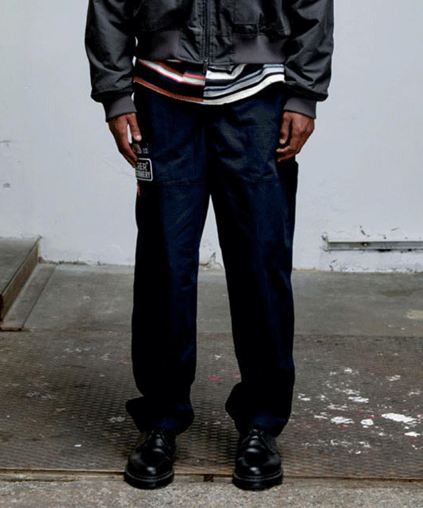 ERER Board Work Pants With Patch Detail Navy