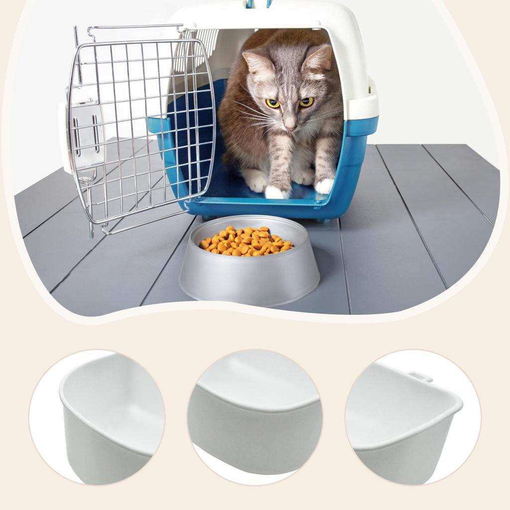 Pet Hanging Food Bowls Removable Adjustable Durable PP Feeding Crate Bowl Multipurpose Feeder for Small Dogs Cats Airline Cage