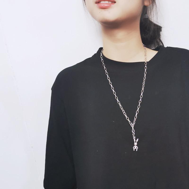Internet Celebrity Same Harajuku Retro Hip Hop Ins Cold Wind Multi-layer Necklace Female Rabbit Pendant Earth Cool Dancing Accessories