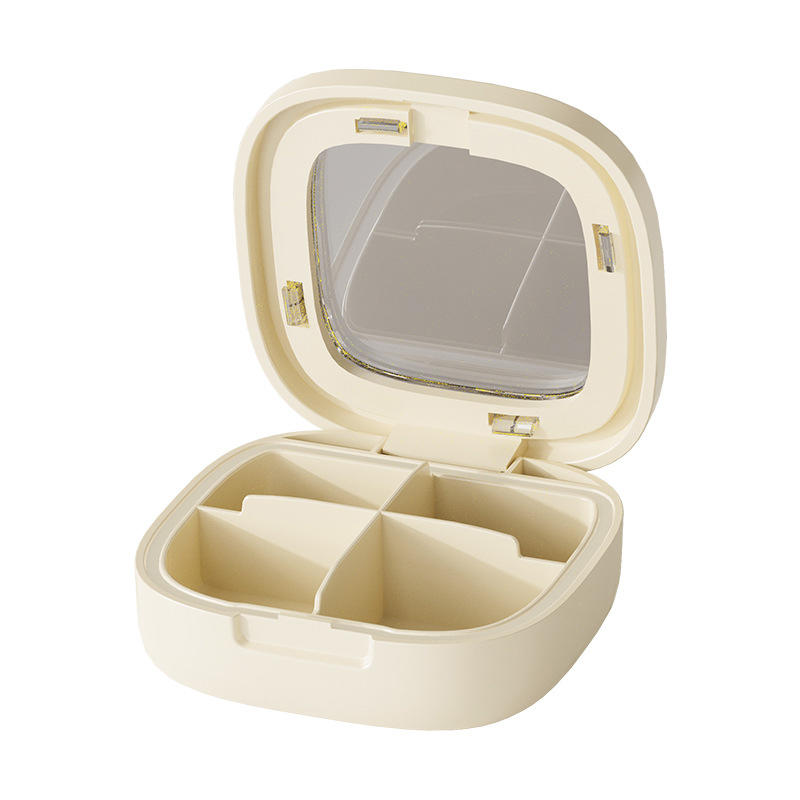 Portable Travel Storage Box Travel Week Medicine Box Transparent Sealed Moisture Proof Plastic Travel Medicine Storage 4/6 Grids