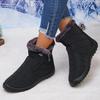 Women's Ankle Booties with Fuzzy Collar Stylish Winter Footwear Comfortable Slip on Design Trendy Short Boots