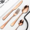 Cutlery, Set Of 24 Stainless Steel Cutlery, Cutlery With Wooden Boxrose Gold
