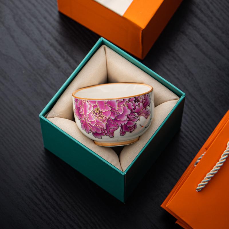 Warm Color-changing Master Cup Tea Cup Tea Cup Activity Festival Souvenir Ceramic Tea Set Single Cup Tea Cup Gift Box