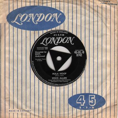 7inch Record STEVE ALLEN - Hula Hoop / Almost In Your Arms (Lo 45HLD8742 London Records 1958 UK Rock Used