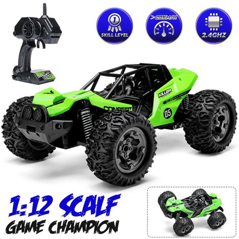 1:12 Scale 2.4G RC Off-Road Muscle Car, 25km/h High Speed Large Wheel Remote Control Toy for Kids
