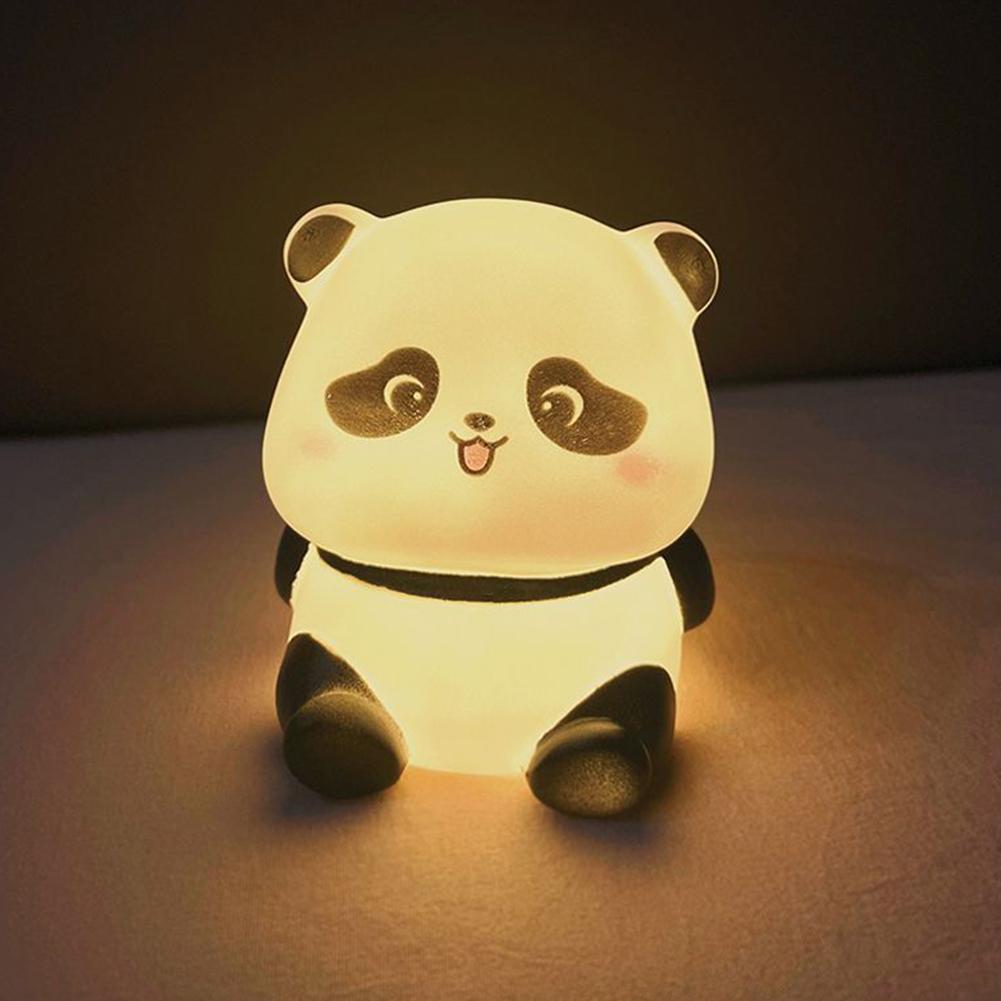 Panda Night Light For Kids Safe Non BPA Squishies Silicone Material Baby Nurserys Room Decor