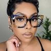 Blue Light Custom Degrees Oversized Reading Presbyopia Glasses Leopard Square Glasses Frame Clear Lens Prescription Lenses Women's Fashion Style